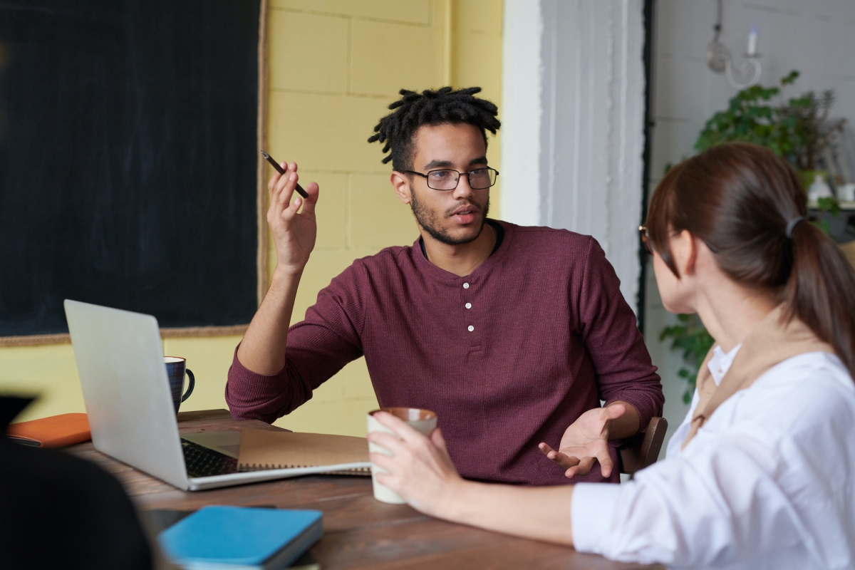 Student developing technology skills
